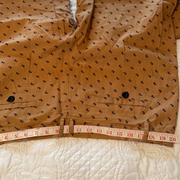 Shein Gold Pants with Black Reindeer Print Lightweight Cotton Blend Pants XL - Picture 8 of 10